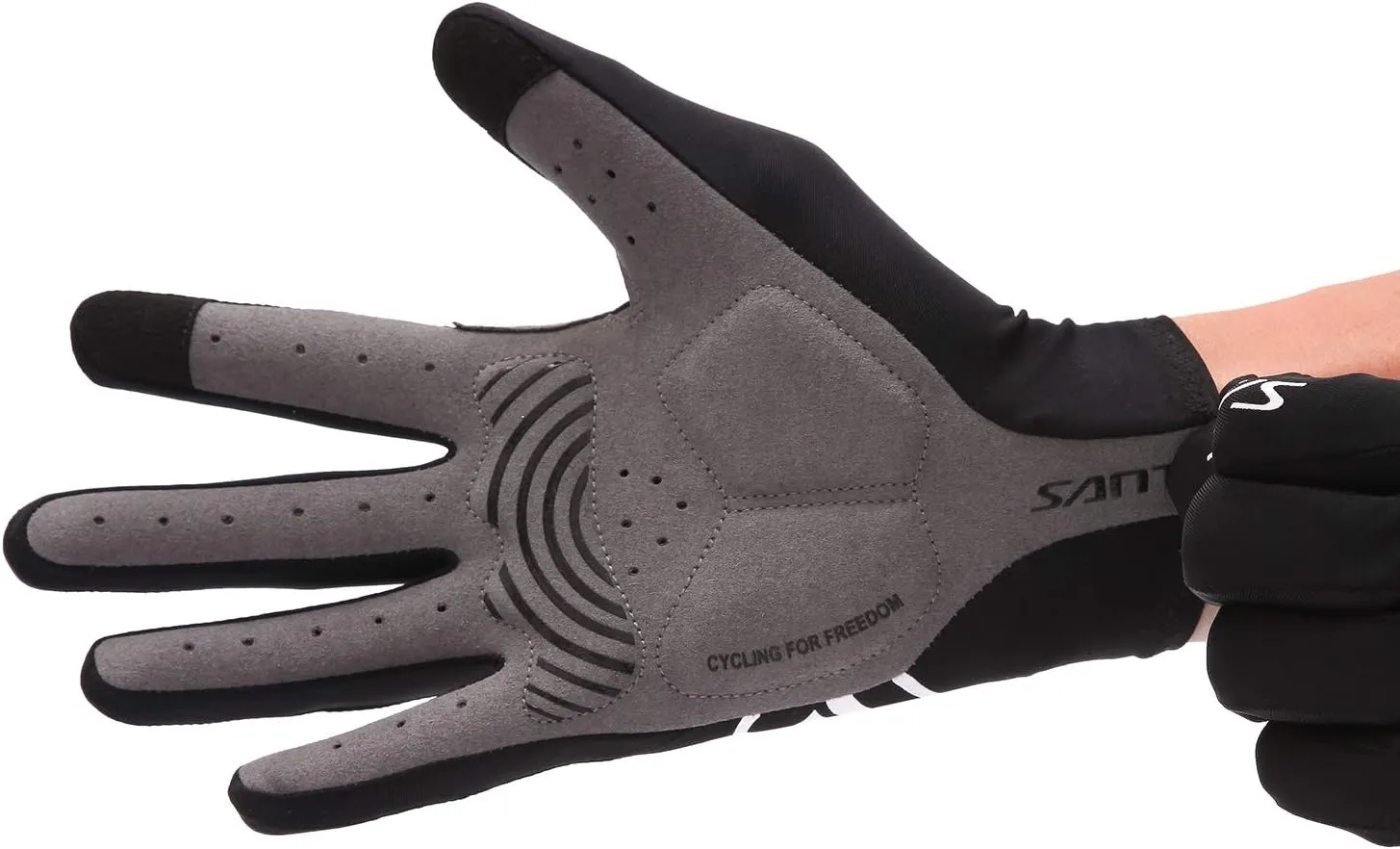 Santic Cycling Gloves for Men Winter Full Finger Thermal Cycle Gloves Touch Screen