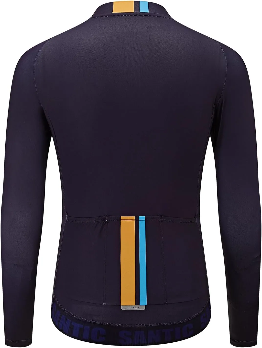 Santic Cycling Jersey Men's Long Sleeve Bike Reflective Full Zip Bicycle Shirts with Pockets