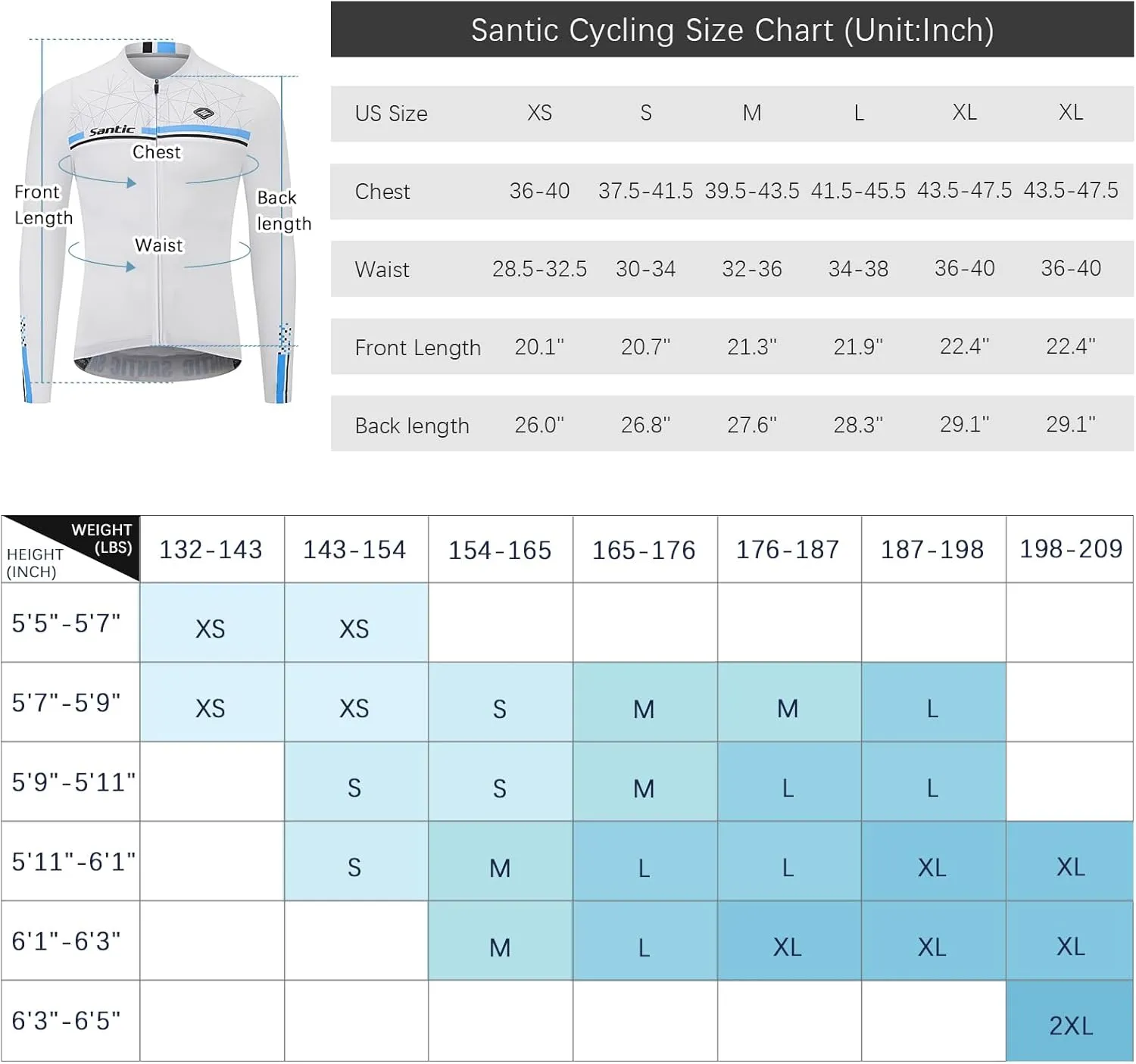 Santic Cycling Jersey Men's Long Sleeve Bike Reflective Full Zip Bicycle Shirts with Pockets