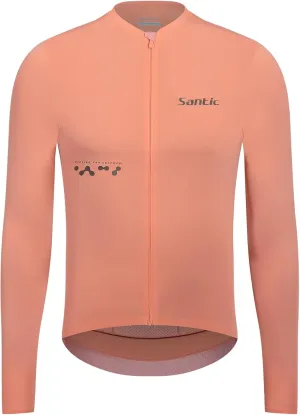 Santic Men's Cycling Jersey Long Sleeve Pro Bicycle Bike Shirt Full Zipper UPF 50  MTB Jersey with Pockets
