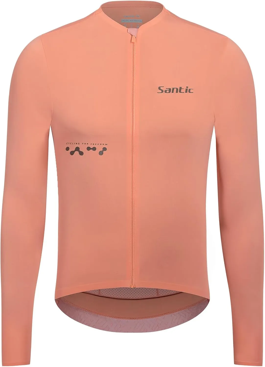 Santic Men's Cycling Jersey Long Sleeve Pro Bicycle Bike Shirt Full Zipper UPF 50  MTB Jersey with Pockets