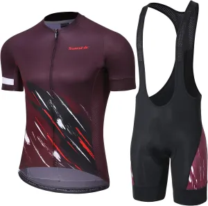 Santic Men's Cycling Jersey Set Bib Shorts 4D Padded Short Sleeve Outfits Set Quick-dry