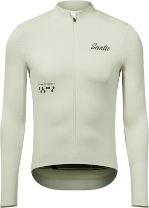 Santic Men's Cycling Jersey Winter Thermal Pro Long Sleeve Fleece Cycling Jacket with 3 Pockets