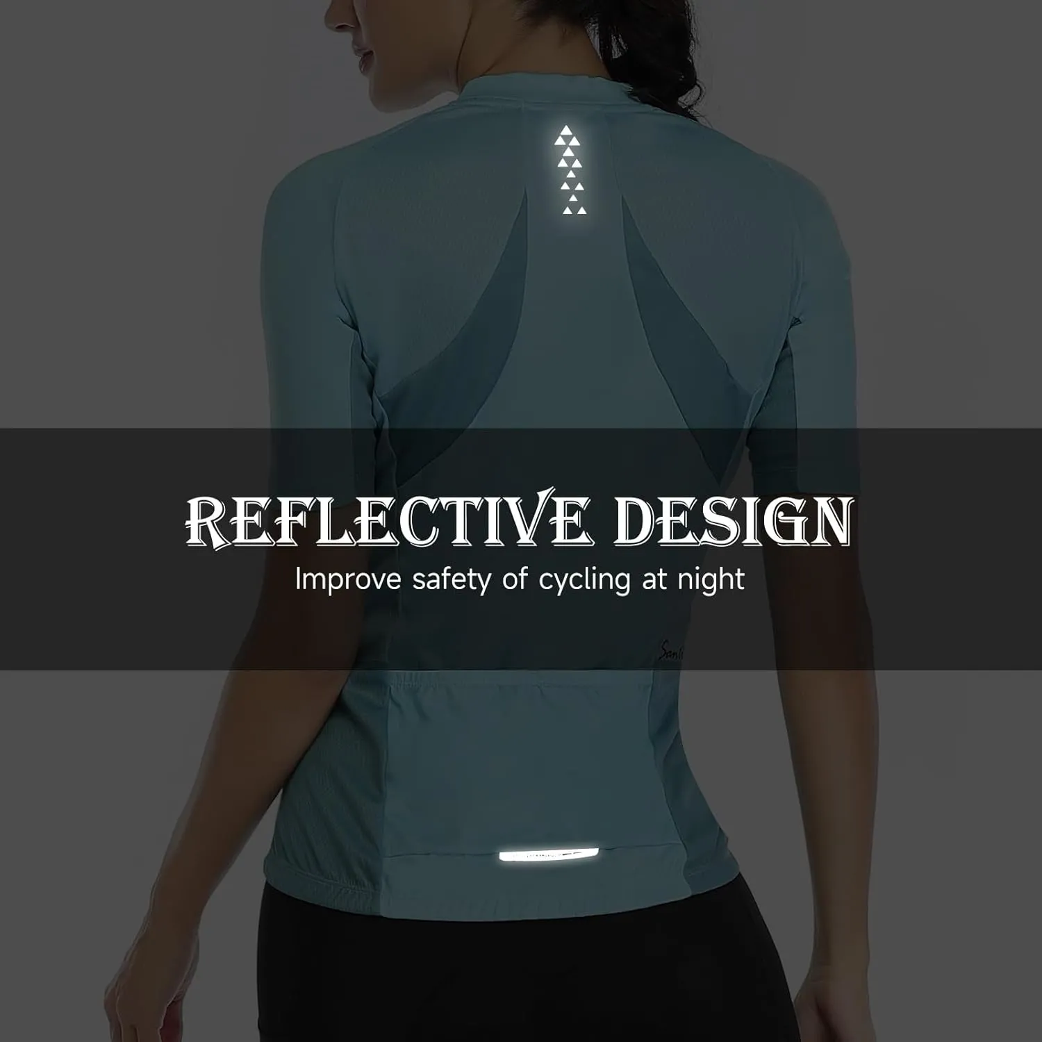 Santic Women's Cycling Jersey Short Sleeve Biking Shirt Full Zip Tops with 3 Pockets Breathable Quick Dry