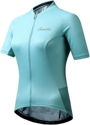 Santic Women's Cycling Jersey Short Sleeve Biking Shirt Full Zip Tops with 3 Pockets Breathable Quick Dry