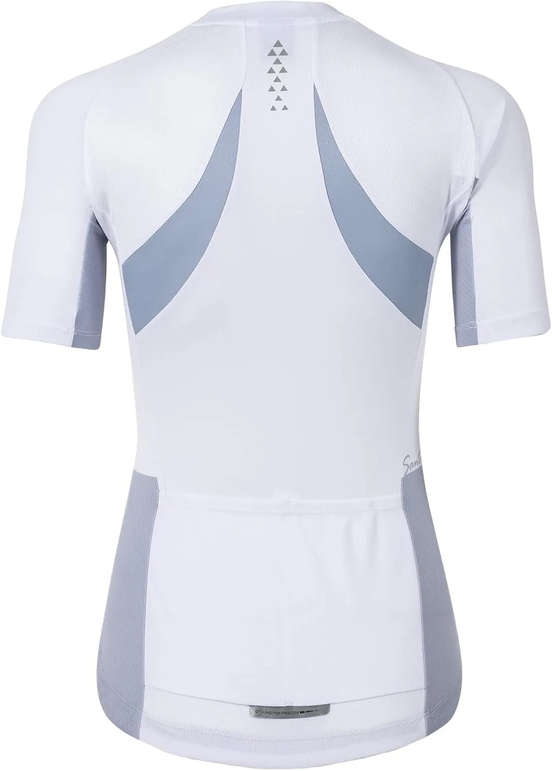 Santic Women's Cycling Jersey Short Sleeve Biking Shirt Full Zip Tops with 3 Pockets Breathable Quick Dry