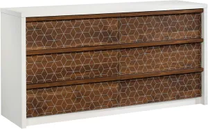 Sauder Harvey Park 6 Drawer Dresser for Bedroom Wooden Dressers & Chest of Drawers, in Soft White