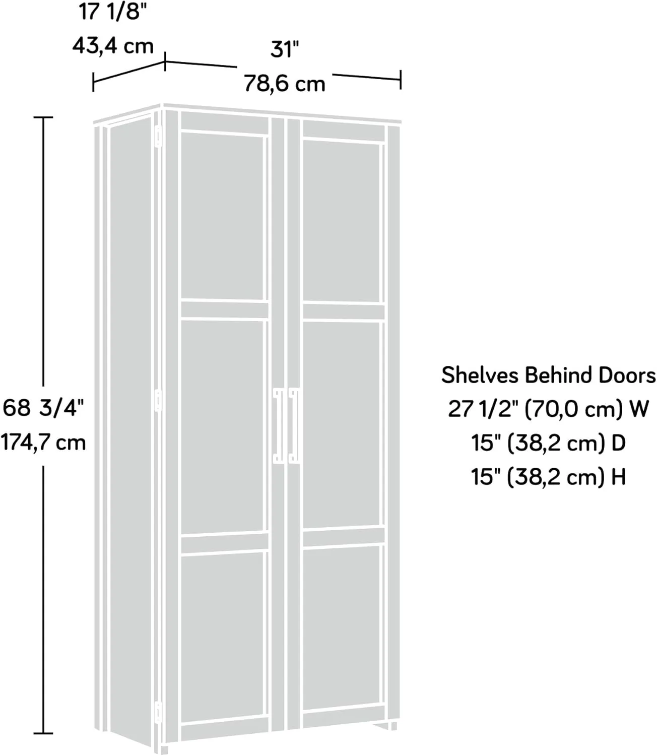 Sauder HomePlus Storage Cabinet/ Pantry Cabinet, Lintel Oak finish