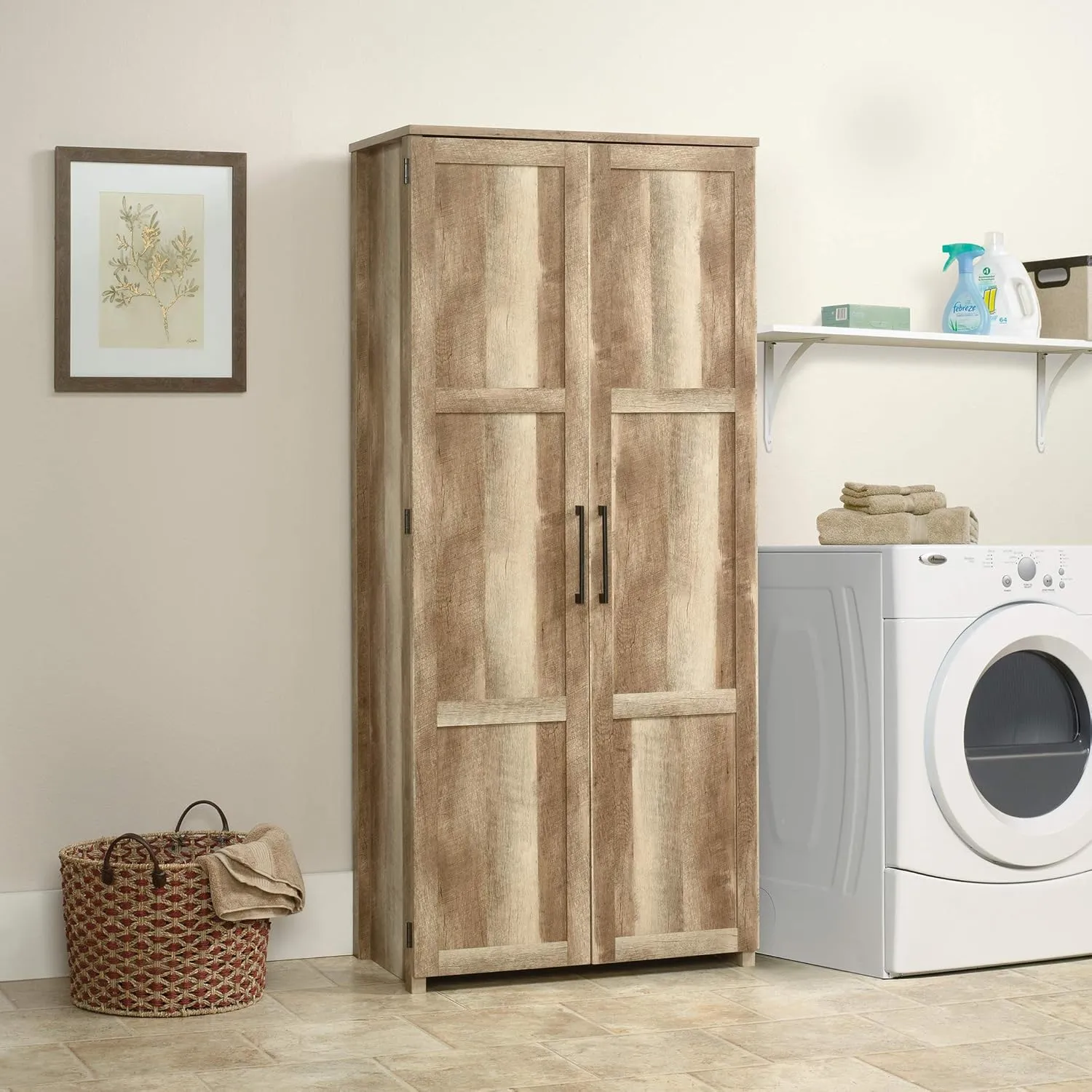 Sauder HomePlus Storage Cabinet/ Pantry Cabinet, Lintel Oak finish