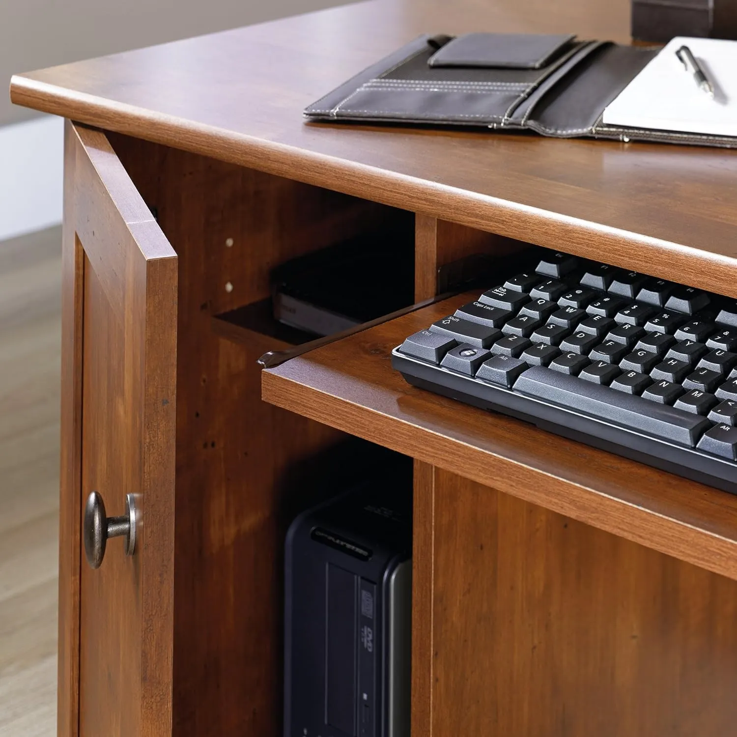 Sauder Miscellaneous Office Computer Desk, L: 59.45" x W: 23.47" x H: 29.02", Brushed Maple