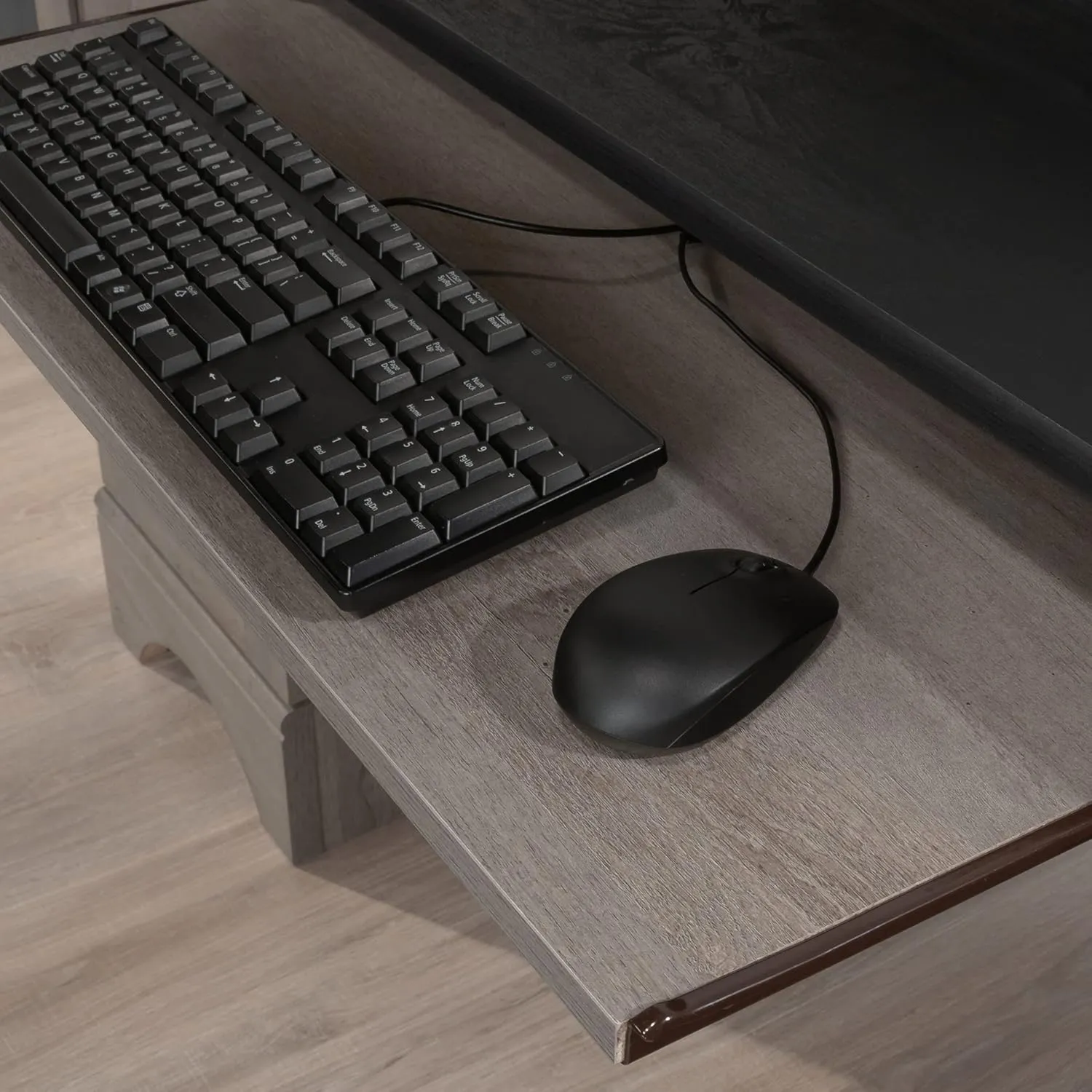Sauder Miscellaneous Office Computer Desk with Drawers, Mystic Oak Finish