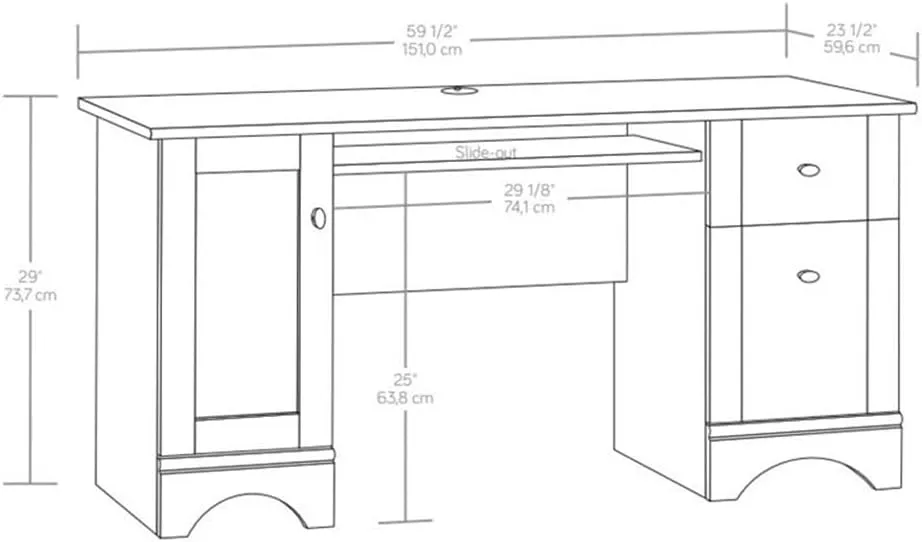 Sauder Miscellaneous Office Computer Desk with Drawers, Timber Oak Finish