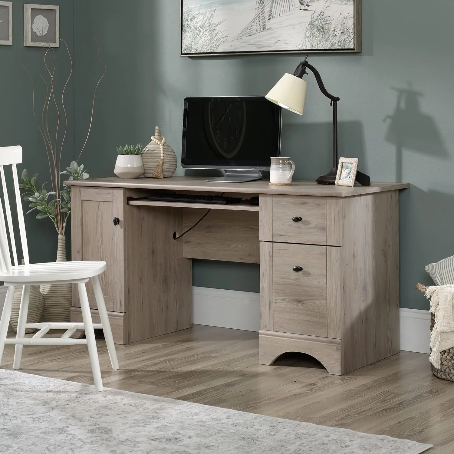 Sauder Miscellaneous Office Home Office Desk, Laurel Oak Finish