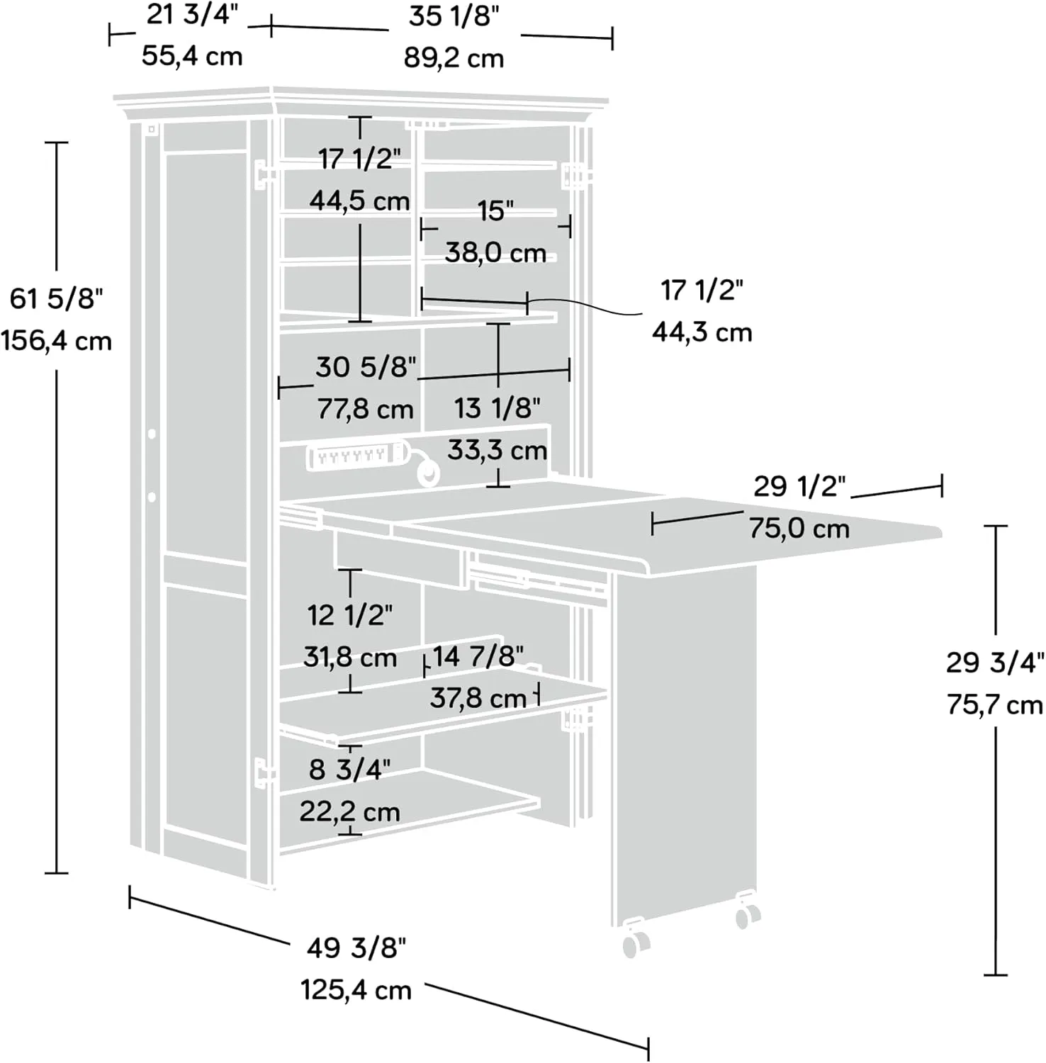 Sauder Miscellaneous Storage Craft & Sewing Armoire, Dakota Oak Finish