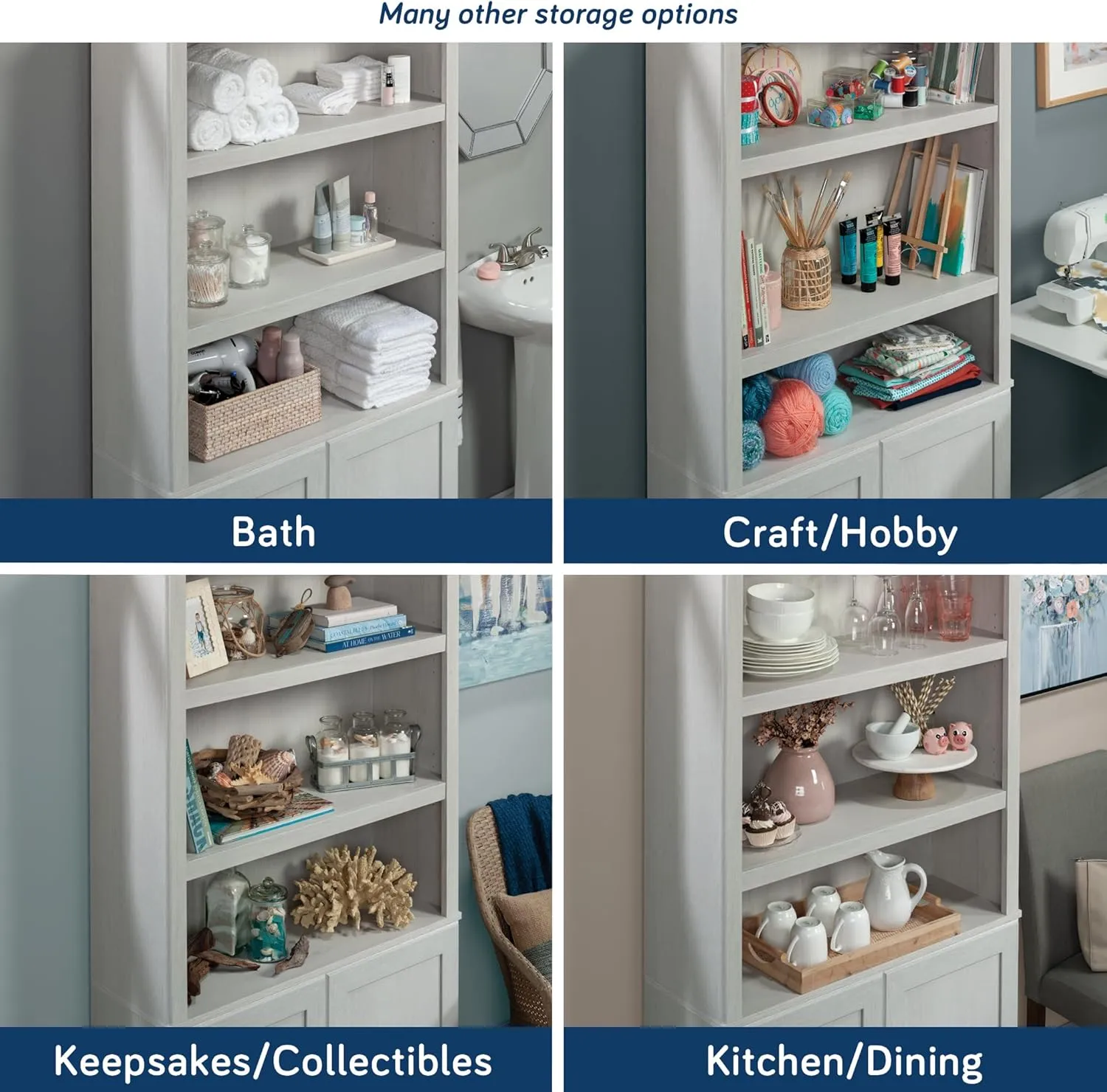 Sauder Miscellaneous Storage Library, Glacier Oak Finish