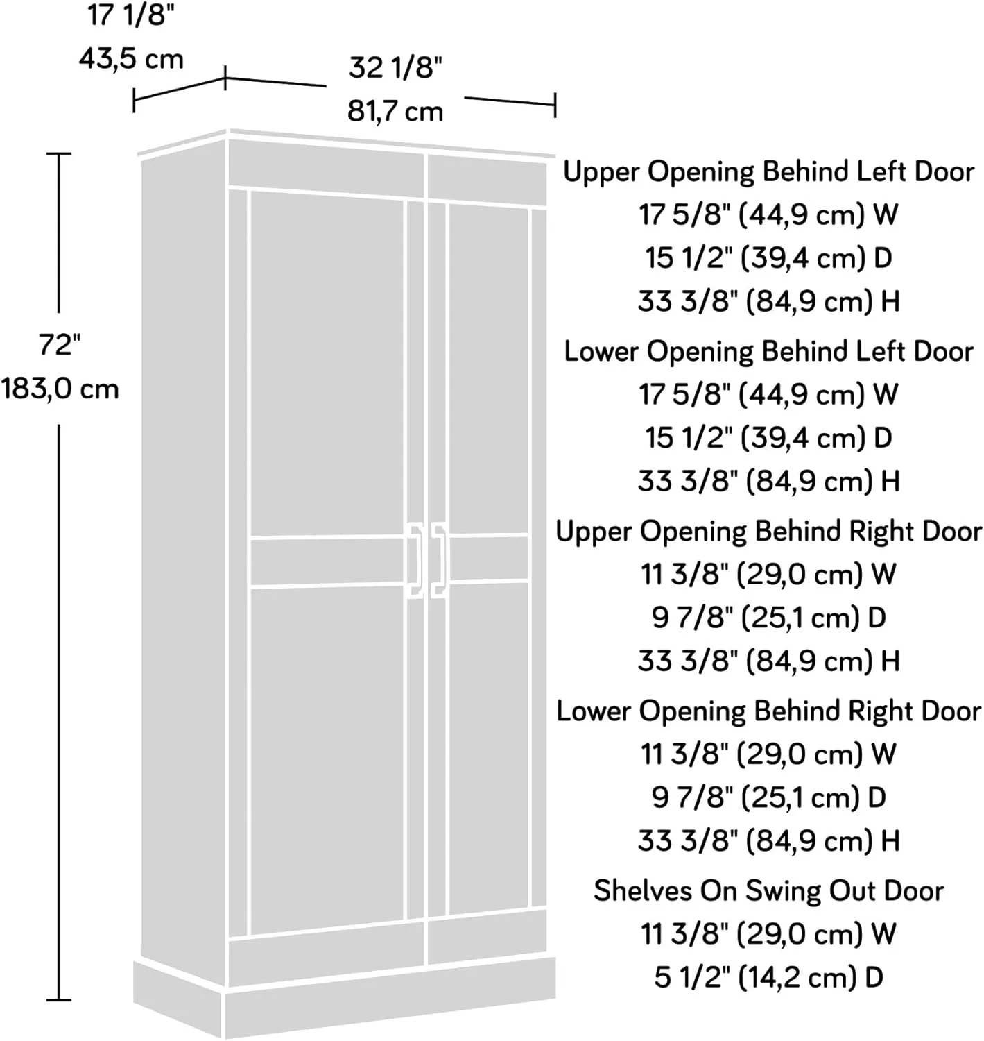 Sauder Miscellaneous Storage Swing Out Door Storage Cabinet/Pantry cabinets, Spring Maple Finish