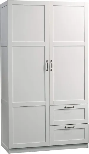 Sauder Miscellaneous Wardrobe/Storage Pantry Cabinet, L: 40.0" x W: 19.45" x H: 71.1", Soft White