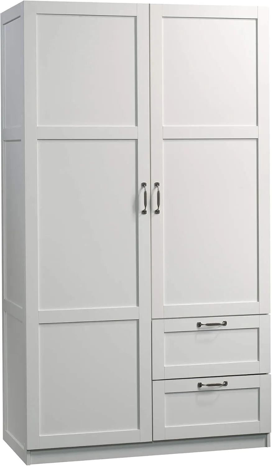Sauder Miscellaneous Wardrobe/Storage Pantry Cabinet, L: 40.0" x W: 19.45" x H: 71.1", Soft White