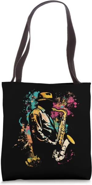 Saxophone Player Streetart Woodwind Instrument for Boys Tote Bag