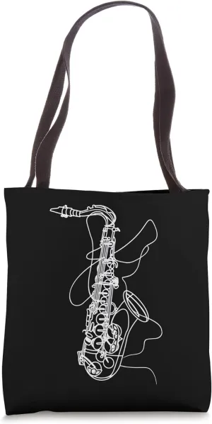 Saxophone Sketch Woodwind Instrument Tote Bag