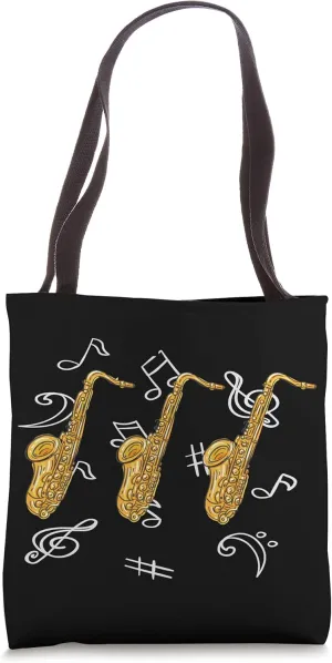 Saxophonist Jazz Musician Music Notes Sax Saxophone Tote Bag