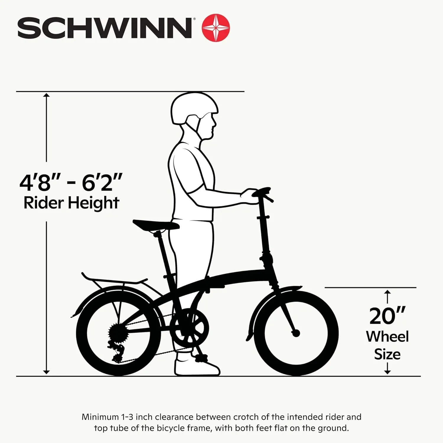 Schwinn Loop Folding Bike for Adult Men Women, 20-inch Wheels, 7-Speed Drivetrain, Rear Cargo Rack, Carrying Bag Included for Storage