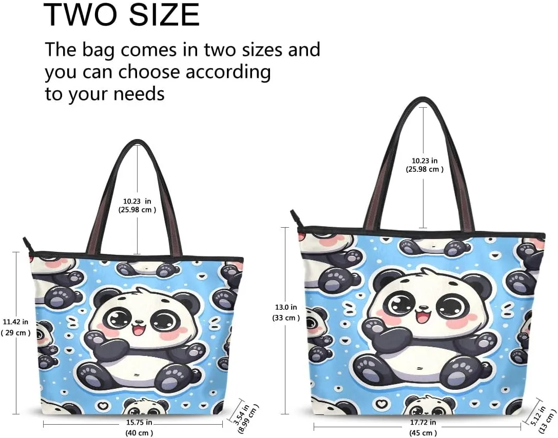 senya Cute Fat Chubby Panda Shoulder Bags Large Handle Ladies Handbag