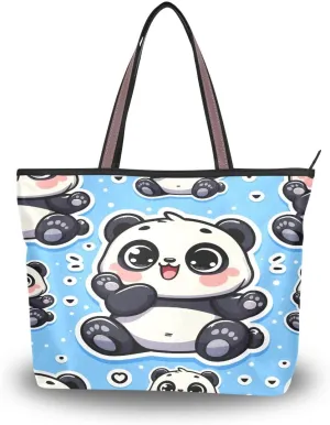 senya Cute Fat Chubby Panda Shoulder Bags Large Handle Ladies Handbag