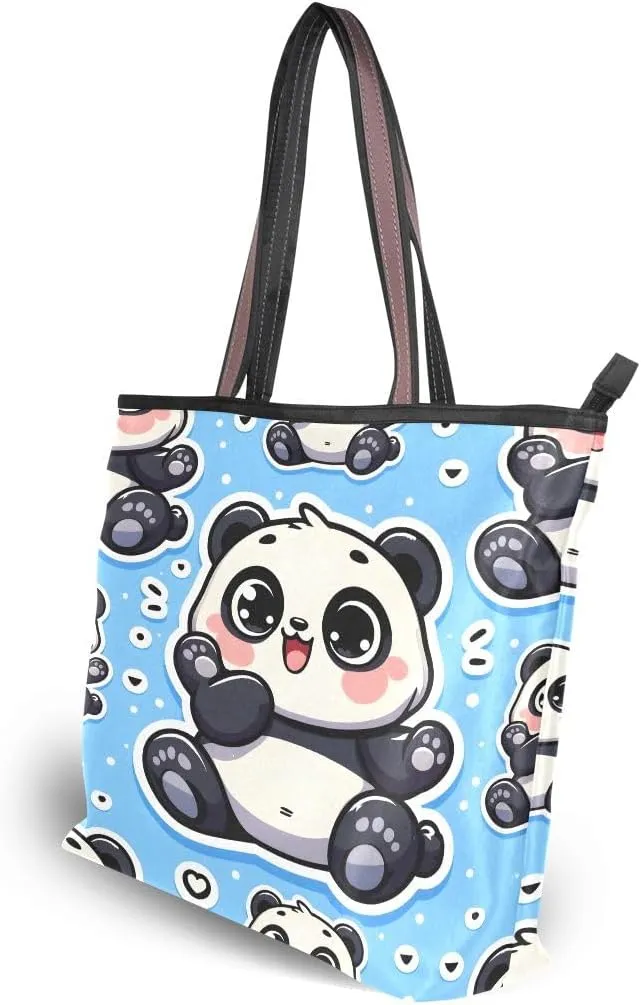 senya Cute Fat Chubby Panda Shoulder Bags Large Handle Ladies Handbag