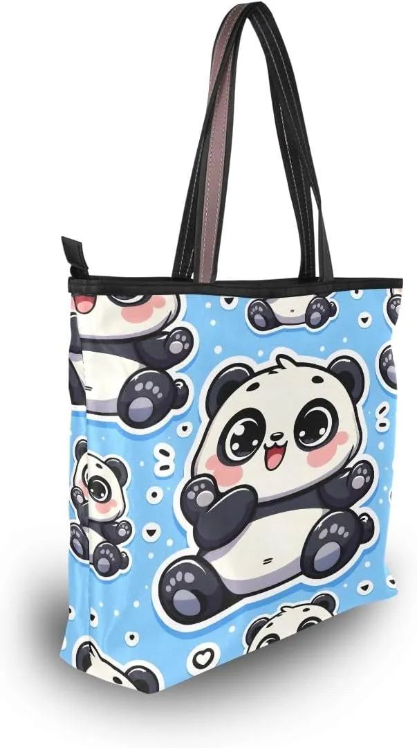 senya Cute Fat Chubby Panda Shoulder Bags Large Handle Ladies Handbag