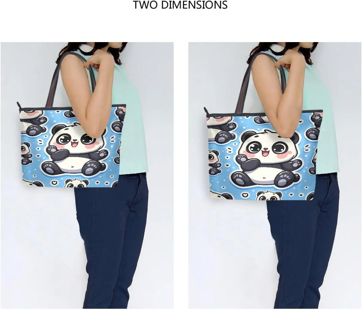 senya Cute Fat Chubby Panda Shoulder Bags Large Handle Ladies Handbag