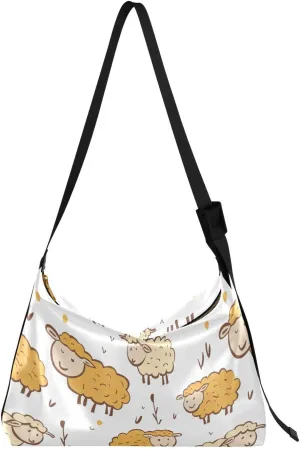 Sheep Crossbody Bag for Women Men with Adjustable Strap PU Leather Shoulder Hobo Purse Bag 20858078