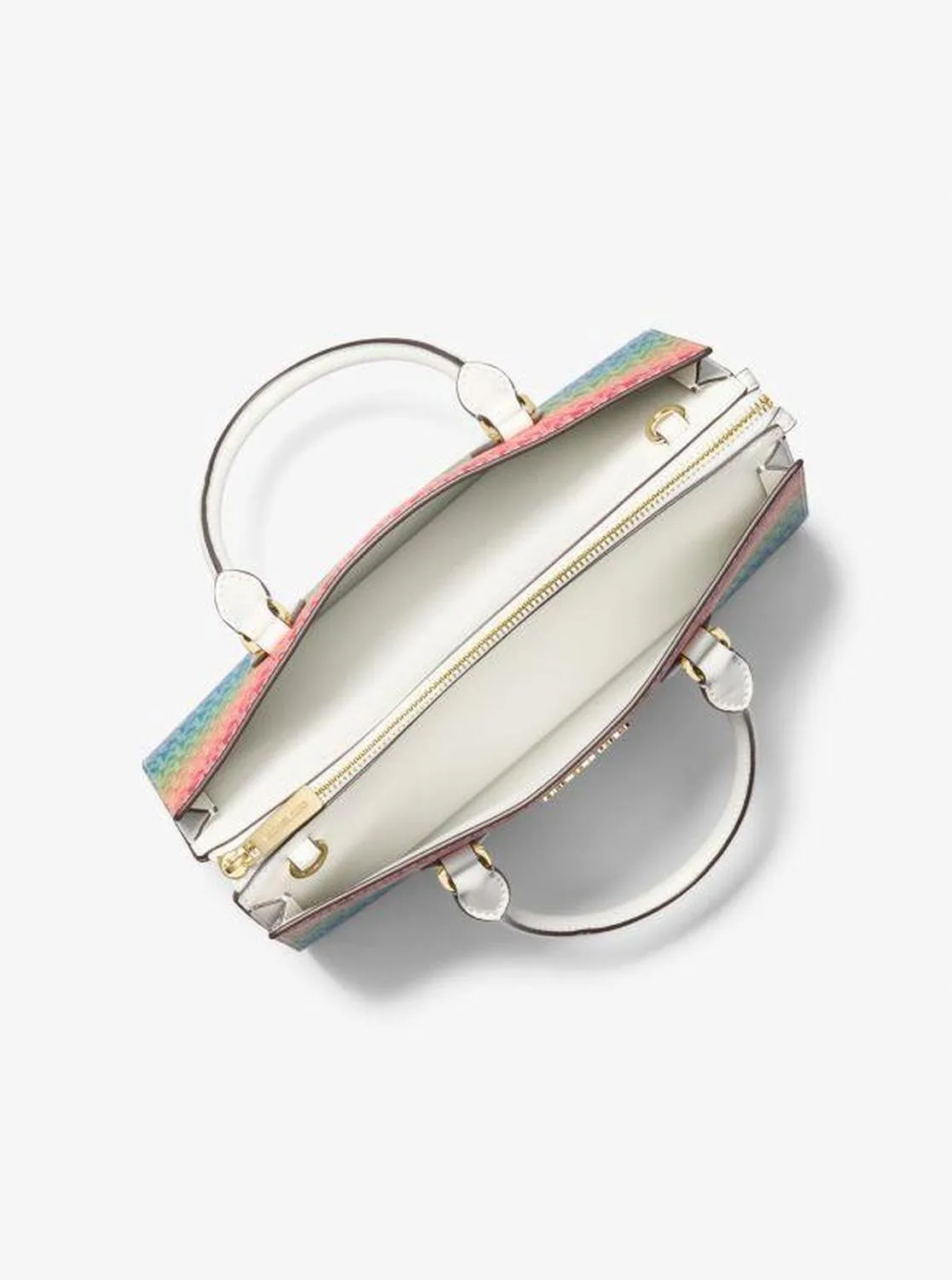 Sheila Medium Rainbow Signature Logo Satchel