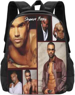 Shemar Actors Moore Backpack Laptop Computer Backpacks Travel Bag Double Shoulder Daypack for Work Hiking 15.6 Inch