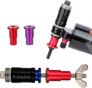 Shock Bushing Tool, Anti-Rust Rear Shock Eyelet Bushing Removal Install Tool with 3 Adapters for Rockshox x-fusion CCDB DU