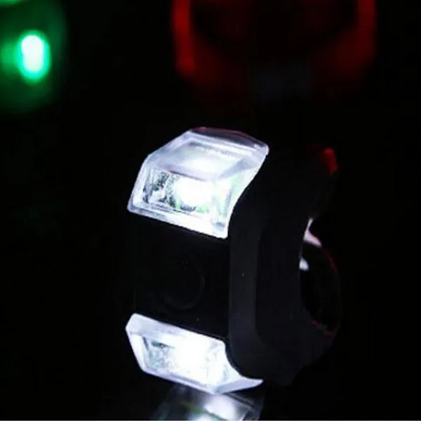Silicone Cycling Front Rear Wheel LED Flash Flicker White Light Frog Shape Lamp Black