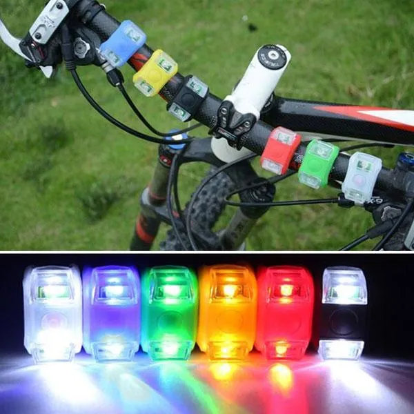 Silicone Cycling Front Rear Wheel LED Flash Flicker White Light Frog Shape Lamp Black