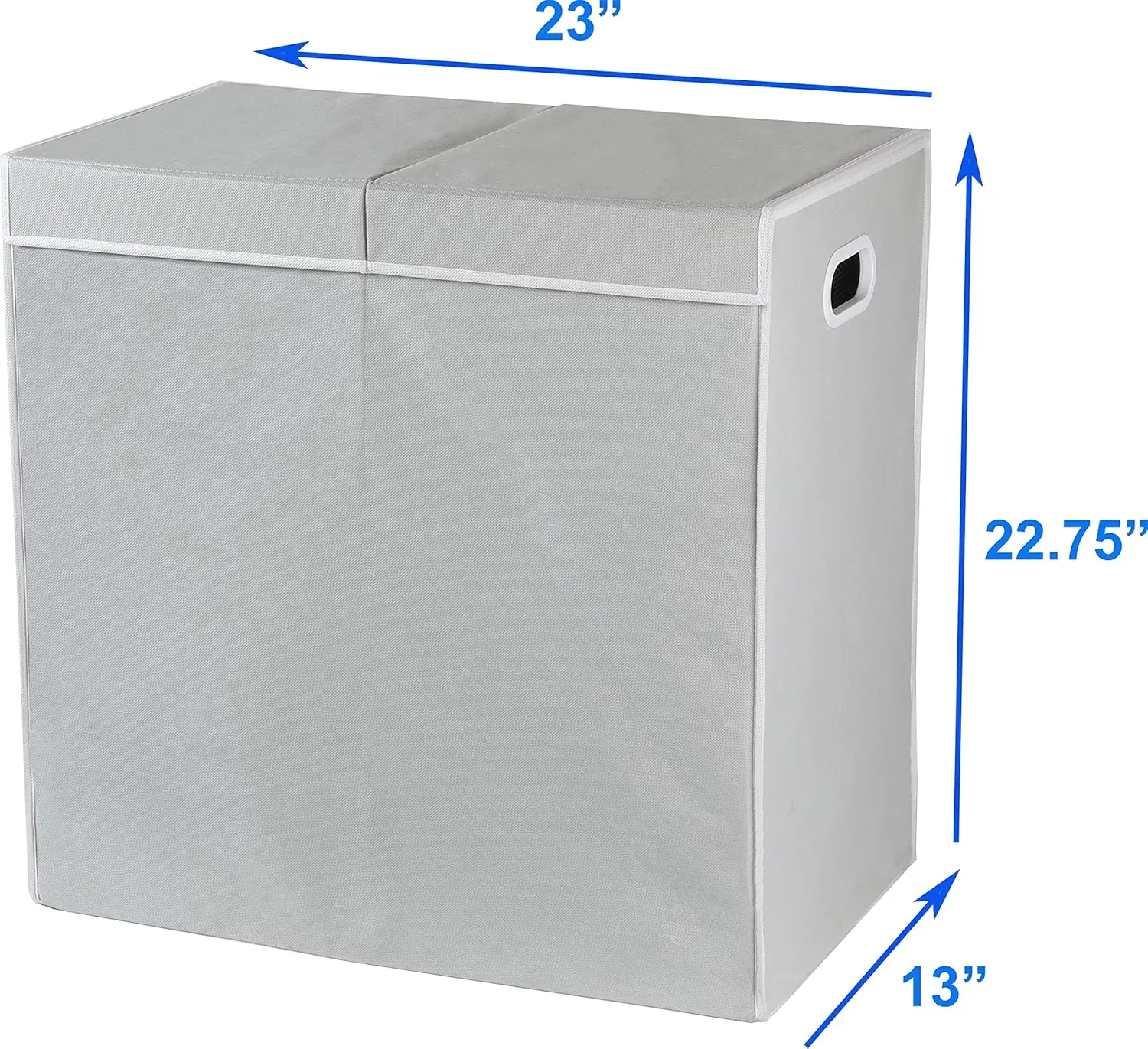 Simple Houseware Double Laundry Hamper with Lid and Removable Bags, Grey