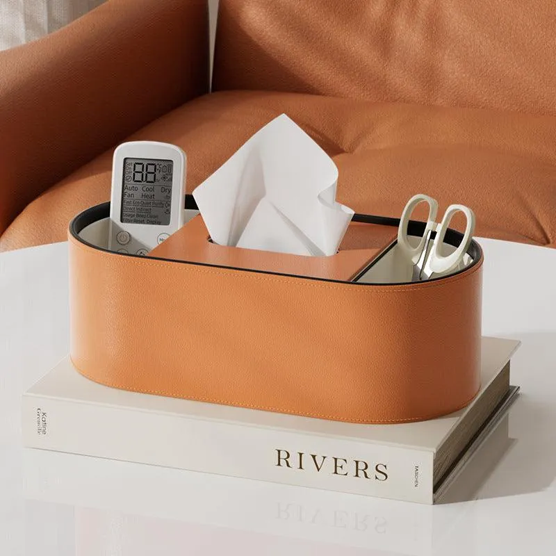 Simple Miscellaneous Desktop Leather Storage Box