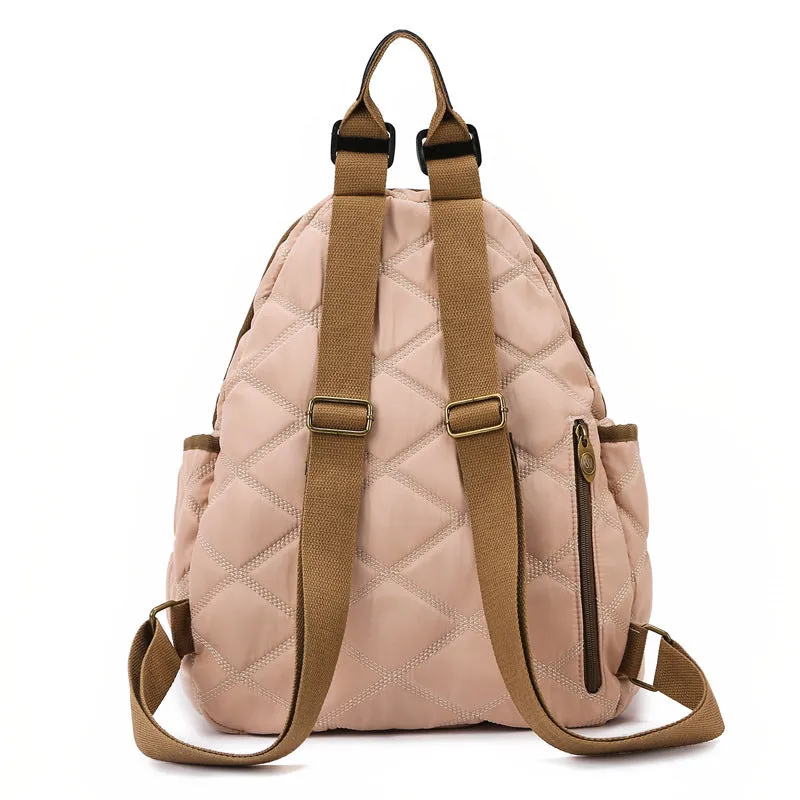 Simple Rhombus Cotton Jacket Large Capacity Travel Bags