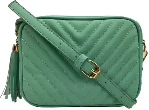 Simple Shoulder Crossbody Bag With Metal Chain Strap And Tassel Top Zipper