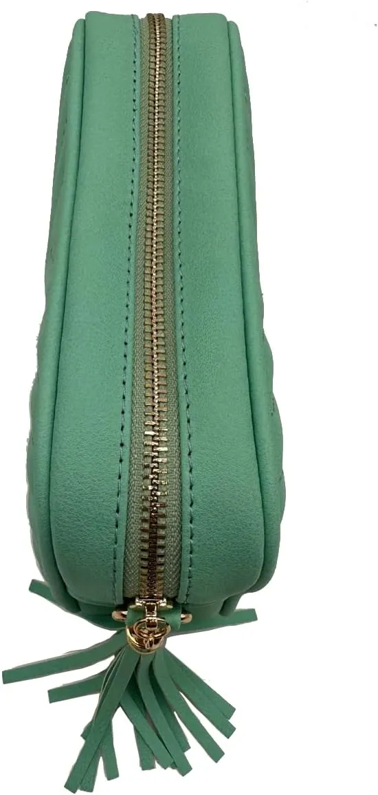 Simple Shoulder Crossbody Bag With Metal Chain Strap And Tassel Top Zipper