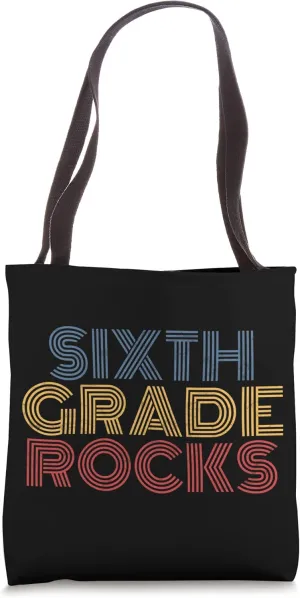 Sixth Grade Rocks 6th Grade Rocks Teacher Student retro Tote Bag