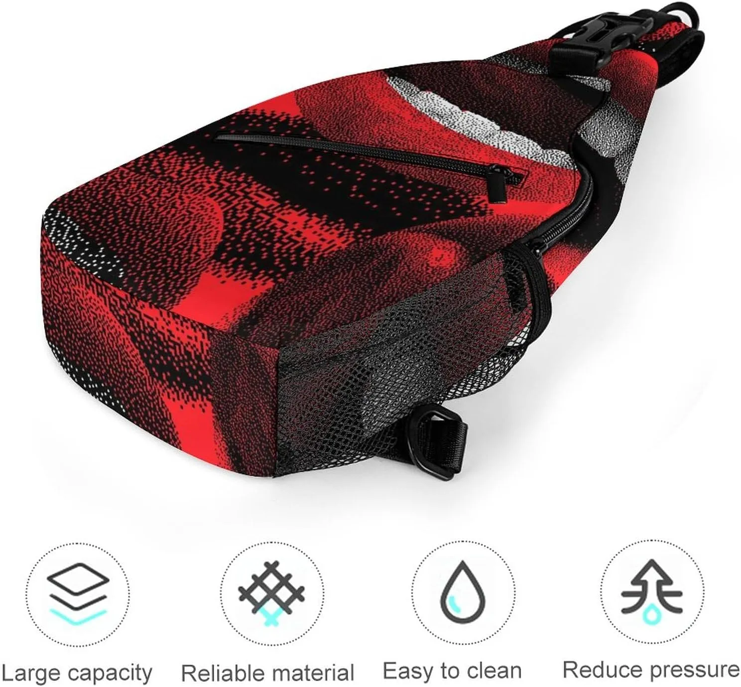 Sling Bag Chest Crossbody Backpack Red Sexy Mouth Tongue Travel Hiking Daypack for Women Men with Strap Purse Lightweight Chest Bags