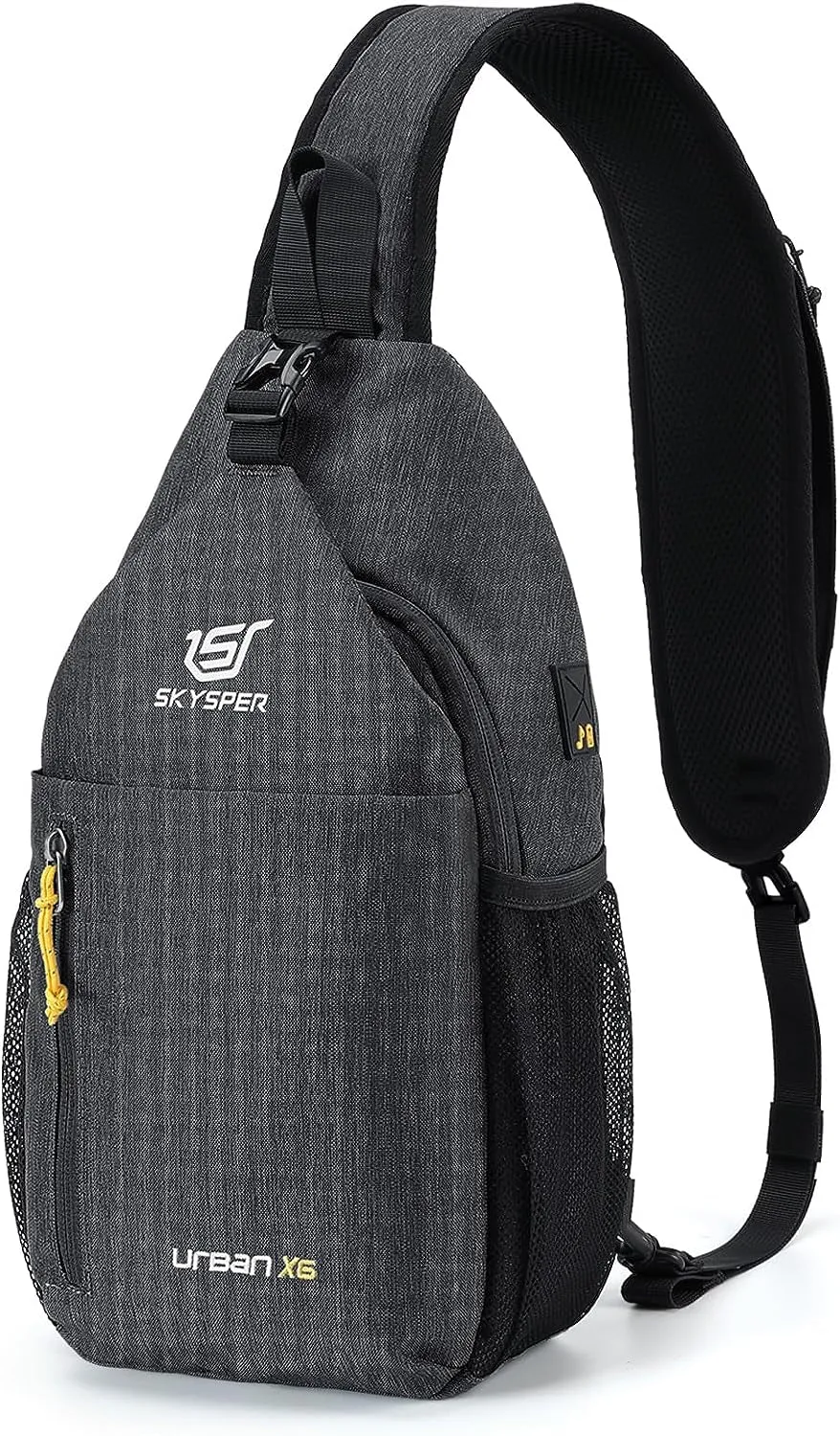 Sling Bag Crossbody Backpack - Chest Shoulder Cross Body Bag Travel Hiking Casual Daypack for Women Men(Black)