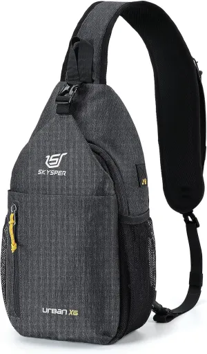 Sling Bag Crossbody Backpack - Chest Shoulder Cross Body Bag Travel Hiking Casual Daypack for Women Men(Black)