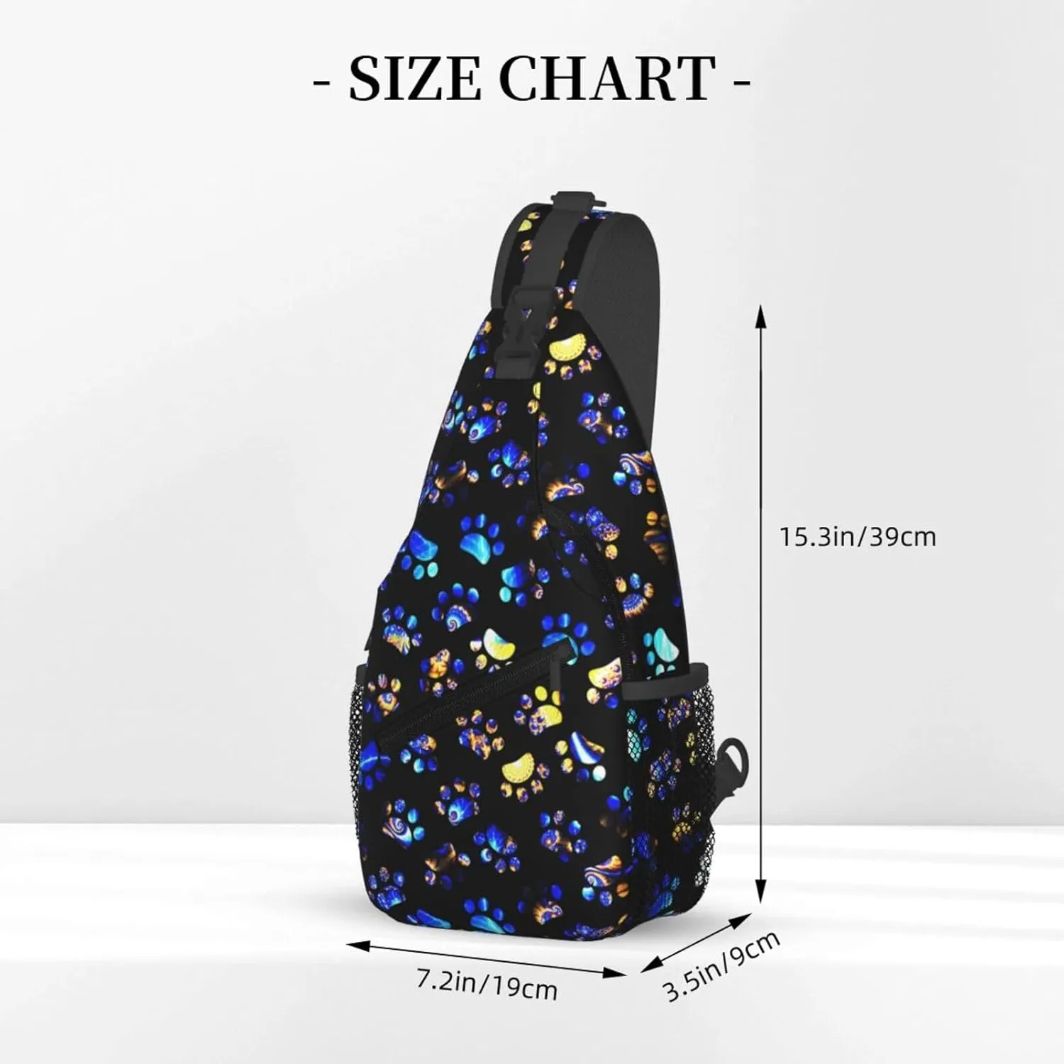 Sling Bag For Men Women Bright Dog Paws Footprint Animals Crossbody Shoulder Backpack Lightweight Chest Bags Casual Daypack For Travel Outdoor Sports