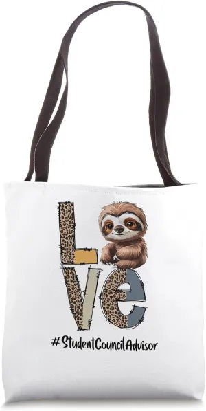 Sloth Student Council Advisor Teacher Back To School Squad Tote Bag