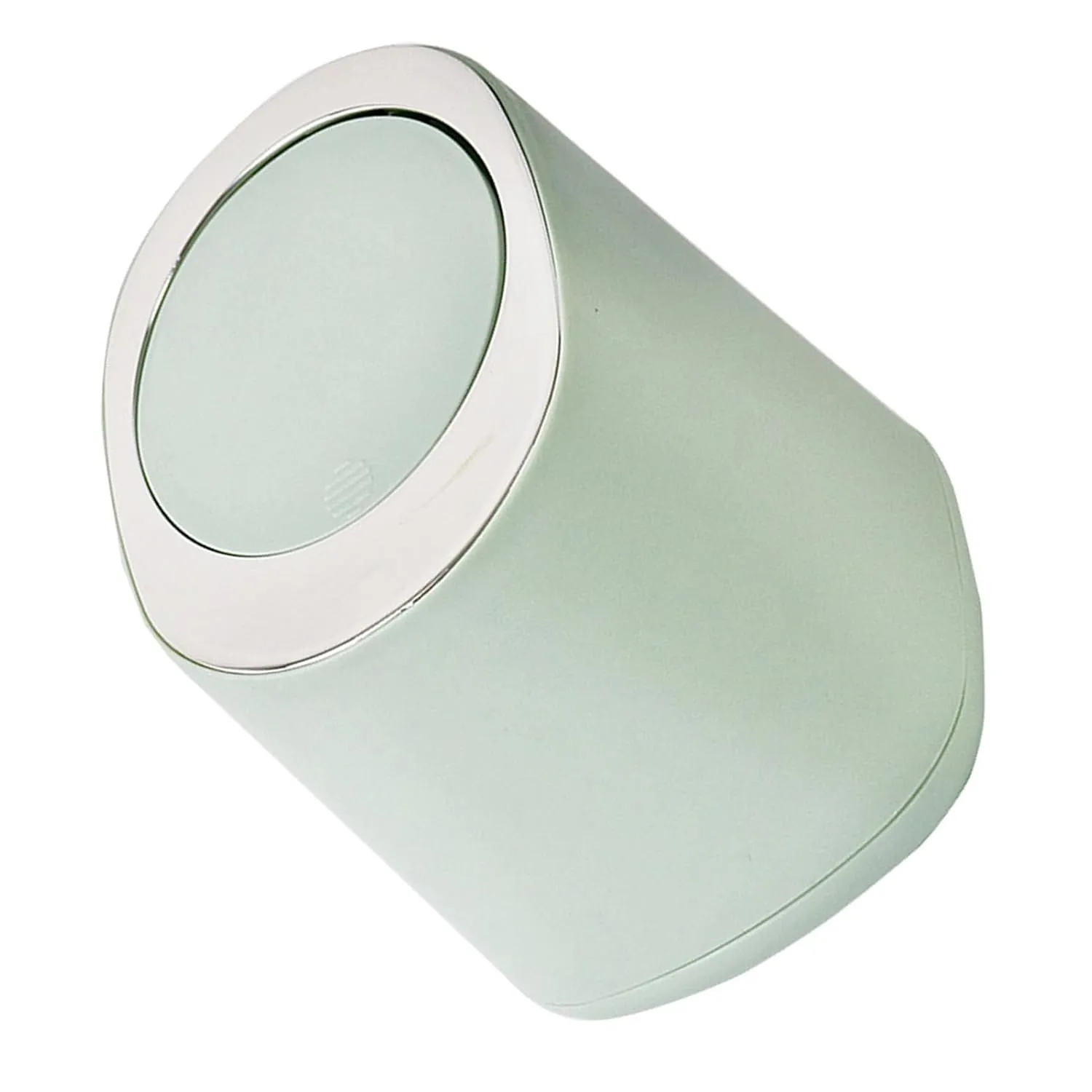 Small Garbage Can, Desktop Trash Can with Lid Mini Trash Can Minimalist Design Plastic Waste Can Pressing Table Round Wastebasket for Office Kitchens Bedrooms Dorms (Light Green)