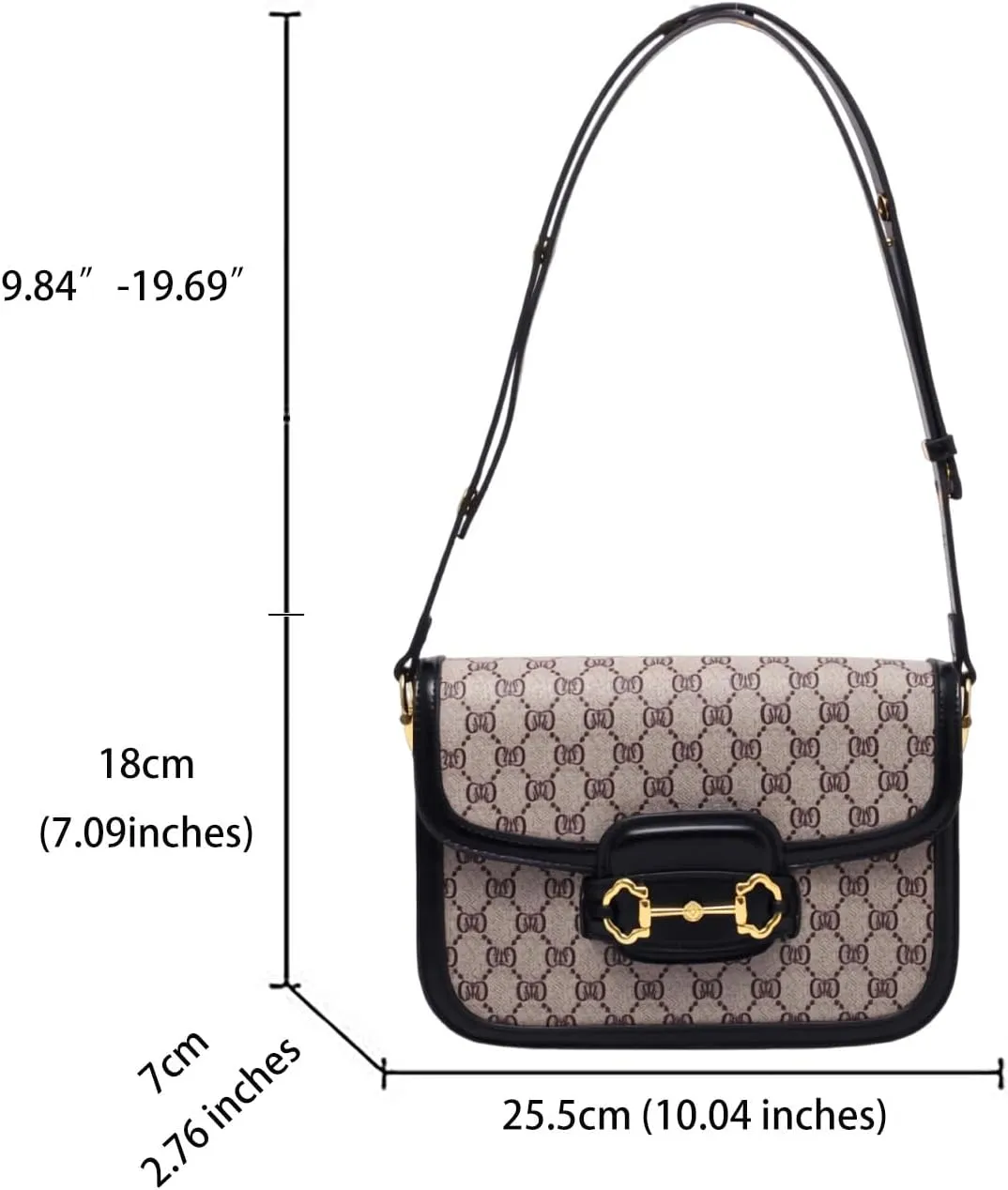 Small Women's Shoulder Bag, PU Leather Purse, Crossbody Bag with Adjustable Strap